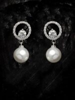 CLARA 925 Sterling Silver Dante Pearl Pendant Earrings Chain Bracelet Ring for Women & Girls| Platinum Plated | Gift for her - Image 2