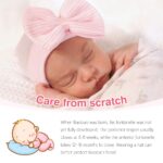 SNOWIE SOFT® 3pcs Baby Caps for Born 0-3 Months, Bow Knot Turban Baby Cap 6-12 Months Infant Caps for Babies, Ultra Soft New Born Hats Shower Gift for New Born Girl Boy - Image 4