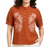 Women's Cotton Blend Embroidered Western Top | Trendy Embroidery Top for Women & Girls
