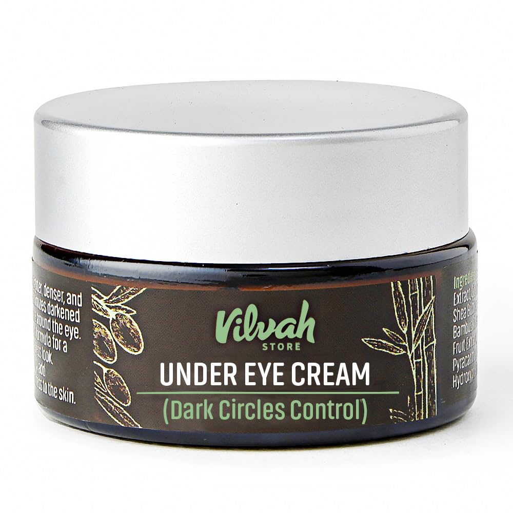 61upm58LQZL._SL1000_.jpg Vilvah Under Eye Cream | Reduces Dark Circles, Puffiness & Eye Bags | Hydrates, Smoothens Fine Lines & Firms Skin | Lightweight Cream for Tired Eyes | 20ml - Image 1