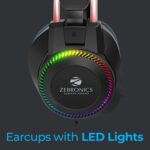 Zebronics Jet PRO Premium Wired Gaming On Ear Headphone with LED for Headband + earcups, 40mm Neodymium Drivers, 2 Meter Braided Cable, with mic, Suspension Design, 3.5mm + USB Connector (Black, Blue) - Image 6