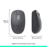 Logitech M196 Bluetooth Wireless Mouse, Compact and Portable Mouse for Laptops, Tablets and More, 12-Month Battery, Smooth Tracking, Compatible with PC and Mac, Windows and macOS - Graphite - Image 2