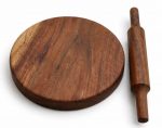 Wooden Chakla Belan Set for Roti Making – Sheesham Wood Rolling Pin with Board | Non-Slip Base | Handcrafted Traditional Kitchenware (Acacia Wood) - Image 4