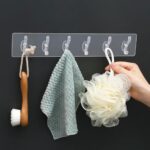 Zulaxy Wall Hanger Hooks for Hanging Clothes Home Kitchen Office Bathroom Bedroom Door, 2 Pack Self Adhesive Strong Hanger Hooks (6 Hooks Hanger, Transparent) - Image 3
