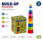 Build-Up Beakers 12-Piece Rainbow Stacking Toy for Toddlers | Nesting and Stacking Cups Set for Fine Motor Skills & Color Recognition Development | Non-Toxic BPA-Free Plastic Educational Toy for Kids. - Image 4