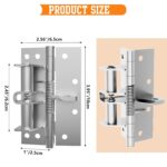 Self Closing Door Hinge Heavy Duty Adjustable Spring Door Closer Soft Close Hinges Auto Close Door Hinge for Wooden Door Home Office Security Door Hardware (Silver) - Image 2