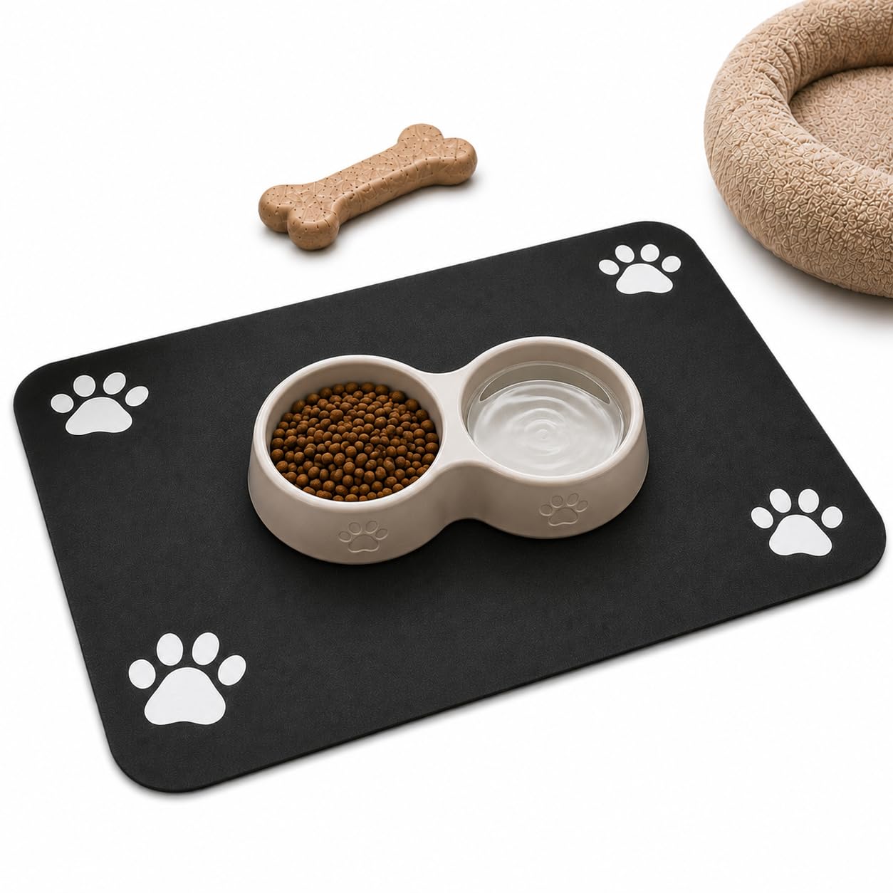 61vIDsw4hvL._SL1254_.jpg Dog Food Mat for Floor | Waterproof Pet Feeding Mat | Food & Water Bowl Mat for Dogs & Cats | Anti-Slip Rubber Mat for DDG Floor Protector (40 x 60 cm) - Image 1