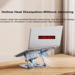 Adjustable Laptop Stand with Mobile Holder, Ergonomic Foldable Metal Laptop Riser Desk, Ventilated & Sturdy Compatible for 15.6 Inch Laptops, MacBook, HP, Dell, Acer, Lenovo, Notebook Stand - Image 9