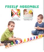 Wooden Number Train Educational Toy, 0-9 Digits Learning, Colourful Blocks, Pull-Along Design Number Train Set - Image 3