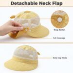 SNOWIE SOFT® Baby Sun Hat Summer Cap for Baby Girl 1-3 Years, Sun Protection Cap Bucket Hat with Chin Strap and Back Sun Shield Breathable Summer Protection Caps Visor Hats UV Caps for Beach Travel - Image 4