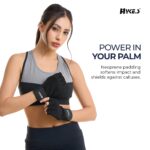 Hykes Gym Gloves for Men Workout Unisex Hand Gloves for Gym for Men & Women with Wrist Support for Weightlifting, Workout Comfortable Fit Bike Riding, Cycling Handgloves - Powerhold - Image 3
