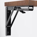 Folding Shelf Brackets, Heavy Duty Stainless Steel Collapsible Bracket Wall Mounted DIY Foldable Brackets for Table Desk Workbench Wall Mounted Brackets (Folding Shelf Brackets 20CM) - Image 4