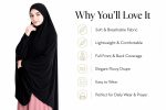 Women’s Modest Prayer Hijab scarf | Full Coverage Islamic Headscarf | Soft Breathable Namaz scarf | Lightweight Daily Wear Abaya Hijab for Women & Girls [BLACK]