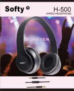 SOFTY H-500 Over_Ear 3.5Mm Wired Foldable Lightweight Stereo Wired Headphones, Deep Bass With Mic – Black - Image 3