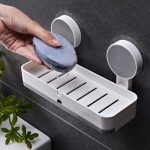 Wall Mounted Self Adhesive Toothbrush Holder with Plastic Soap Holder- Brush Holder- Soap Dish for Bathroom- Soap Stand (Toothbrush Holder+Twin Soap Dish) - Image 6