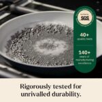 Ember Cookware Arcilla Ceramic Frying Pan 24 cm with Glass Lid | 5-Year Warranty | 75% Less Oil Usage | Lightweight, Non-Toxic Non-Stick Ceramic Frypan | Matching Handle- Gas Compatible | Terracotta - Image 10