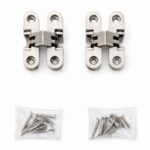 Prince Eleven 2 PCS Invisible Concealed Door Hinges with Screws | Heavy Duty Stainless Steel Cross Folding Hinge | 180° Frameless Hidden Hinges for Wooden Doors Cabinets and Kitchen (CCH-003)