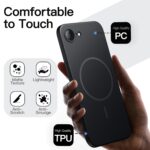 JETech Magnetic Slim Cover Case for iPhone 17e (2026) / iPhone 16e Compatible with MagSafe, Camera Lens Full Protection, Ultra-Thin Lightweight Matte Finish Minimalist Phone Cover (Black) - Image 4