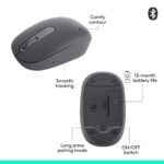Logitech M196 Bluetooth Wireless Mouse, Compact and Portable Mouse for Laptops, Tablets and More, 12-Month Battery, Smooth Tracking, Compatible with PC and Mac, Windows and macOS - Graphite - Image 9