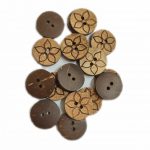 Ekta Enterprise Assorted Big Size Natural Coconut Shell Round Wooden Button Flower Laser Printed Dia. 18mm 2 Holed used for Clothing, Curtains, Art and Crafts, DIY Projects, Sweater, Designer Ladies Dress Sleeves, and Sewing Pack of 25