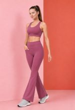 Women’s Gym Co-Ord Set | Sports Bra & High Waist Flared Yoga Pants with Pocket, Bootcut Tights Tracksuit | Yoga Workout Activewear Set for Running, Fitness & Lounge Wear - Image 5