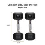 Amazon basics Rubber Encased Hex Dumbbell Weight Set Of 2, 10 Kg,Black - Image 6