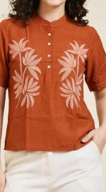 Women's Cotton Blend Embroidered Western Top | Trendy Embroidery Top for Women & Girls - Image 4