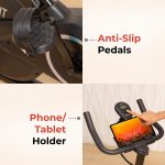 Fitkit by Cult FK7001 Spin Bike with 6Kg Flywheel, LED screen, Adjustable Brake Pad Resistance with Belt Drive System for Fitness at Home Workouts|Max Weight : 110 kg (Black) - Image 9