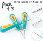 Store2508 Candle Punch Wicking Needle Set of 3 for Candle Making | Stainless Steel Wick Threading Tool | Ergonomic Rubber Handle | DIY Crafts Soap Wax Mould Tool - Image 2