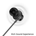 Ambrane Stringz 38 Wired Headphones with Mic, Powerful HD Sound with High Bass, Tangle Free Cable, Comfort in Ear Fit, 3.5mm Jack (Black), Normal - Image 2