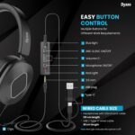Dyazo Wired Headset with Microphone | Active & Environmental Noise Cancellation | 3-in-1 USB, Type-C & 3.5mm Connectivity | in-Line Controls | On-Ear Headphones for PC, Mobile Phone & Laptop (Black) - Image 5