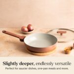 Ember Cookware Arcilla Ceramic Frying Pan 24 cm with Glass Lid | 5-Year Warranty | 75% Less Oil Usage | Lightweight, Non-Toxic Non-Stick Ceramic Frypan | Matching Handle- Gas Compatible | Terracotta - Image 8