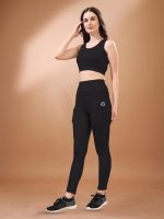 Women's 2-Piece Workout Set, High-Waist Leggings with Phone Side Pocket, Gym wear Track Suit, Sports Bra, Co-ord, Sports Running Suits, Yoga Wear Set, Pack of 2 - Image 7