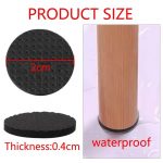 Chair Leg Floor Protectors, Round, Black, Self Adhesive, Non Slip, Noise Reducing, 2cm, 30 Pcs - Image 2