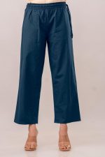 Women's Pure Cotton Straight Palazzo Pants for Women Comfortable Lounge Trousers Standard Length Elastic Waistband Non See Through Breathable Summer Bottomwear - Image 8