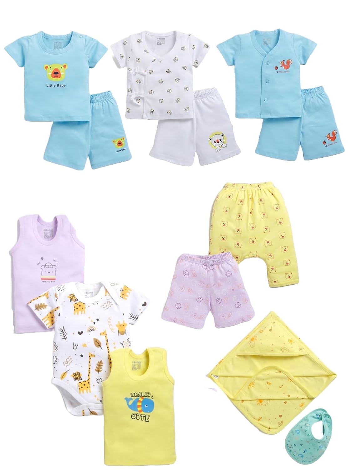 61ynlVXR5PL._SL1500_.jpg Peek A Boo by Rupa Baby Boys' Gift Set, Perfect for Baby Shower Clothing Set, 100% Cotton, Ultra Soft, Breathable - Image 1