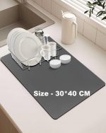 Large Kitchen Water Absorbent Mat for Dish Drying | Mat for Drying Kitchen Utensils | Extra-Large Drying mat for Kitchen Water-Absorbing Drying mats for kitchenware (30 * 40) - Image 2