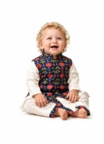A.T.U.N. (ALL THINGS UBER NICE) Baby Boys 100% Cotton Ethnic Kurta Pyjama Set with Printed Nehru Jacket | Traditional Indian Festive Clothing Set for Infants | Elegant Wedding Celebration Outfit