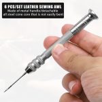 SMITO (7Pcs) Leather Sewing Awl Set Heavy Duty Needle Awl Kit for Shoes Repair, Stitching, Punching & Craft Work Hand Sewing Awl Tools for Leatherwork, DIY Handmade Repairs & Crafting. - Image 4