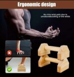 Wooden Push-Up Bars for Strength Training & Calisthenics, 1 Pair Non-Slip Parallettes with Ergonomic Grip Handles for Home Gym, Push-Up Workout, Core Training & Upper Body Fitness Equipment | Zebra Design for men, women, kids, adults & Everybody - Image 6