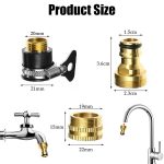 3-in-1 Brass Universal Tap Connector, Quick Connect Water Pipe Adapter, Pipe Connector for Tap 3/4 and 1/2 Inch, Durable and Versatile for Bathroom, Kitchen, Garden, Outdoor, Car Washing - Image 2