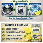 Washing Machine Cleaner Tablets (16 Tablets) | Drum & Pipe Deep Cleaner |Removes Odour, Limescale & Residue | For Front Load & Top Load Fully Automatic Washing Machines | Lemon Scent (Lemon) - Image 6