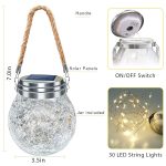 ROSHWEY Solar Lantern, 2 Pack Garden Decor Lights Waterproof Outdoor Lanterns with 30 LED Solar Lights Patio Hanging Lights for Backyard Fence Pathway Porch Decorative, Warm White - Image 7