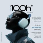 Zebronics Silencio 200T Wireless Headphones, Hybrid ANC 48dB, Upto 100Hrs Playback, 40mm Drivers, Dual Mic ENC, BT v6.0, Gaming Mode, Dual Pairing, Touch Controls, App Support, AUX, Blue - Image 3