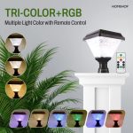 Homehop Solar Light Outdoor Home Garden 10W LED Main Gate Lamp Wireless | Solar Gate Light Waterproof Automatic Decorative For Pillar, Compound Wall With Remote Control (ABS, RGB, 2200 mAh,Pack of 1) - Image 2