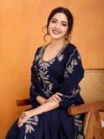 Women's Beautiful Heavy Premium Vichitra Silk Stitched Flared Regular Kurta with Pant and Embroidered Work Dupatta Sets for Any Occasion for Women - Image 2