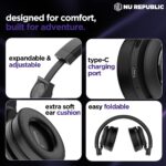 Nu Republic Starboy with 54 Hour Playtime,X-Bass® Technology,40mm Neodymium Drivers,Gaming Mode,Bluetooth V5.4,Dual Pairing,Dual Stereo,Type-C Fast Charging ENC Bluetooth Over Ear Headphones (Black) - Image 9