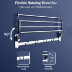 Plantex Stainless Steel Towel Holder in Bathroom/Towel Holder/Bathroom Towel Hanger for Wall/Towel Rack/Bathroom Accessories (24 Inch) Chrome Finish - Image 3