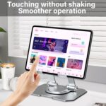 Laptop Stand with 360° Rotating Base, Ergonomic Computer Riser for Desk, Adjutable Height Muti-Angle, Foldable Laptop Mount & Desk Accessories (Silver) - Image 9