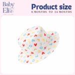 Baby Eli Premium Cotton Summer Bucket Hat – Breathable Wide Brim Sun Cap for Infants & Toddlers (6-24 Months), Soft Sun Protection Beach Hat for Boys & Girls White - Image 3